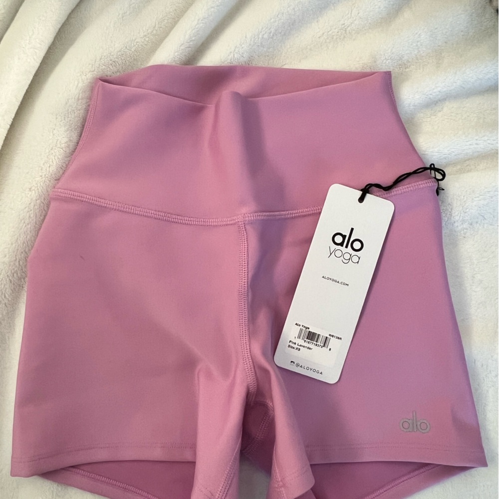 Lavender Alo Yoga high waist airlift shorts